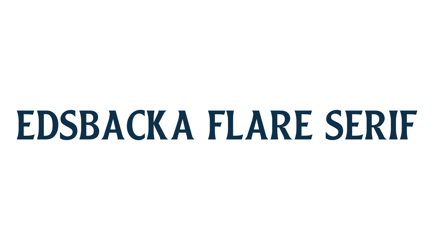 Edsbacka Flare Serif, fancy retro decorative font preview