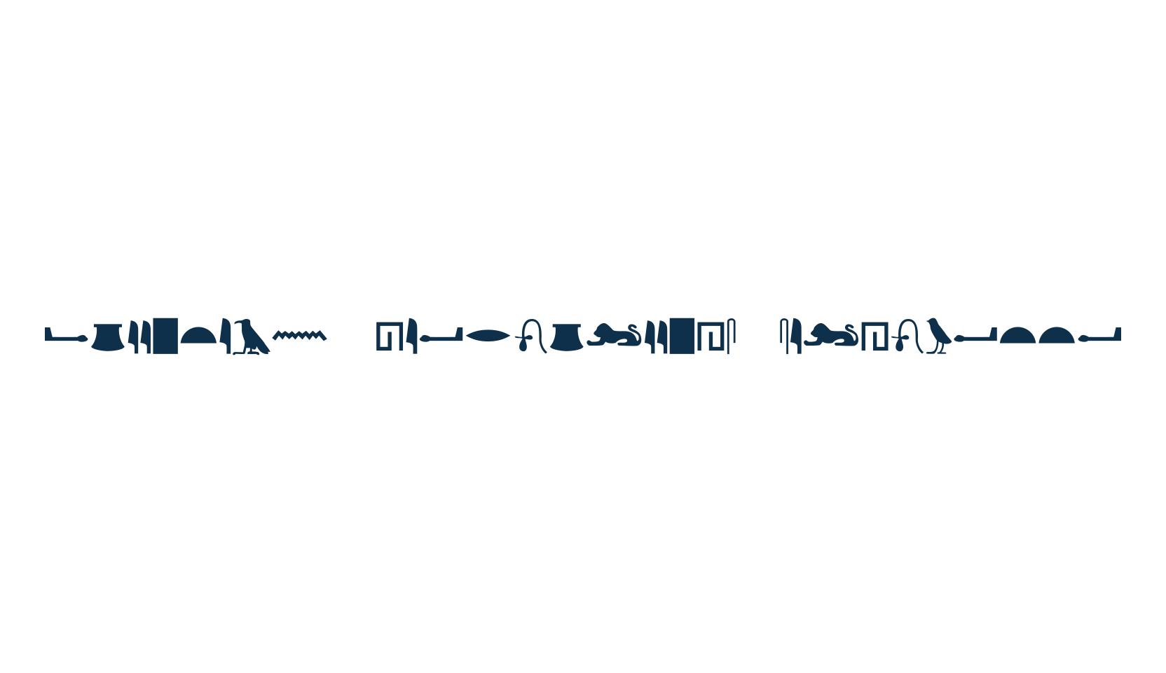 Egyptian Hieroglyphs Silhouette, fancy decorative font preview