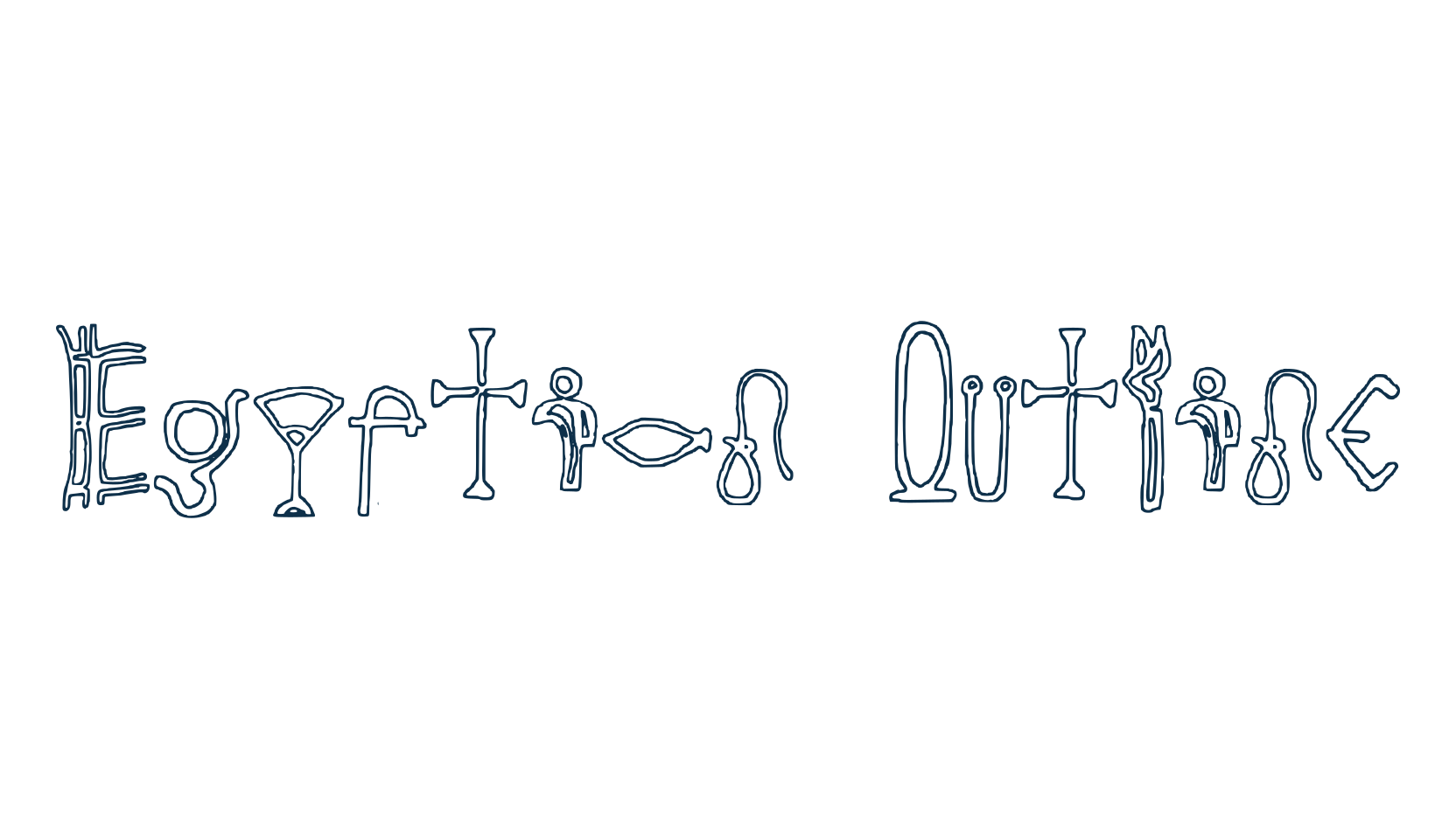 Egyptian Outline, fancy decorative font preview