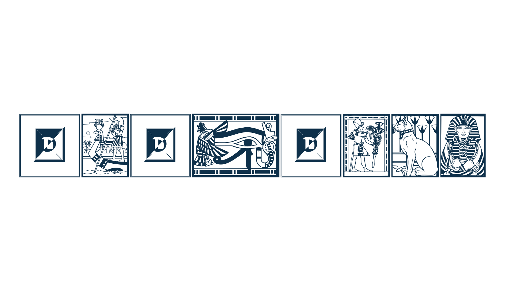Egyptian, fancy decorative font preview