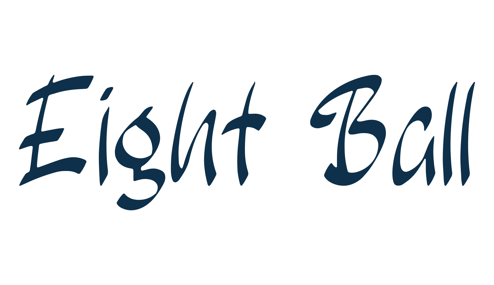 Eight Ball, script handwritten fancy decorative calligraphy font preview