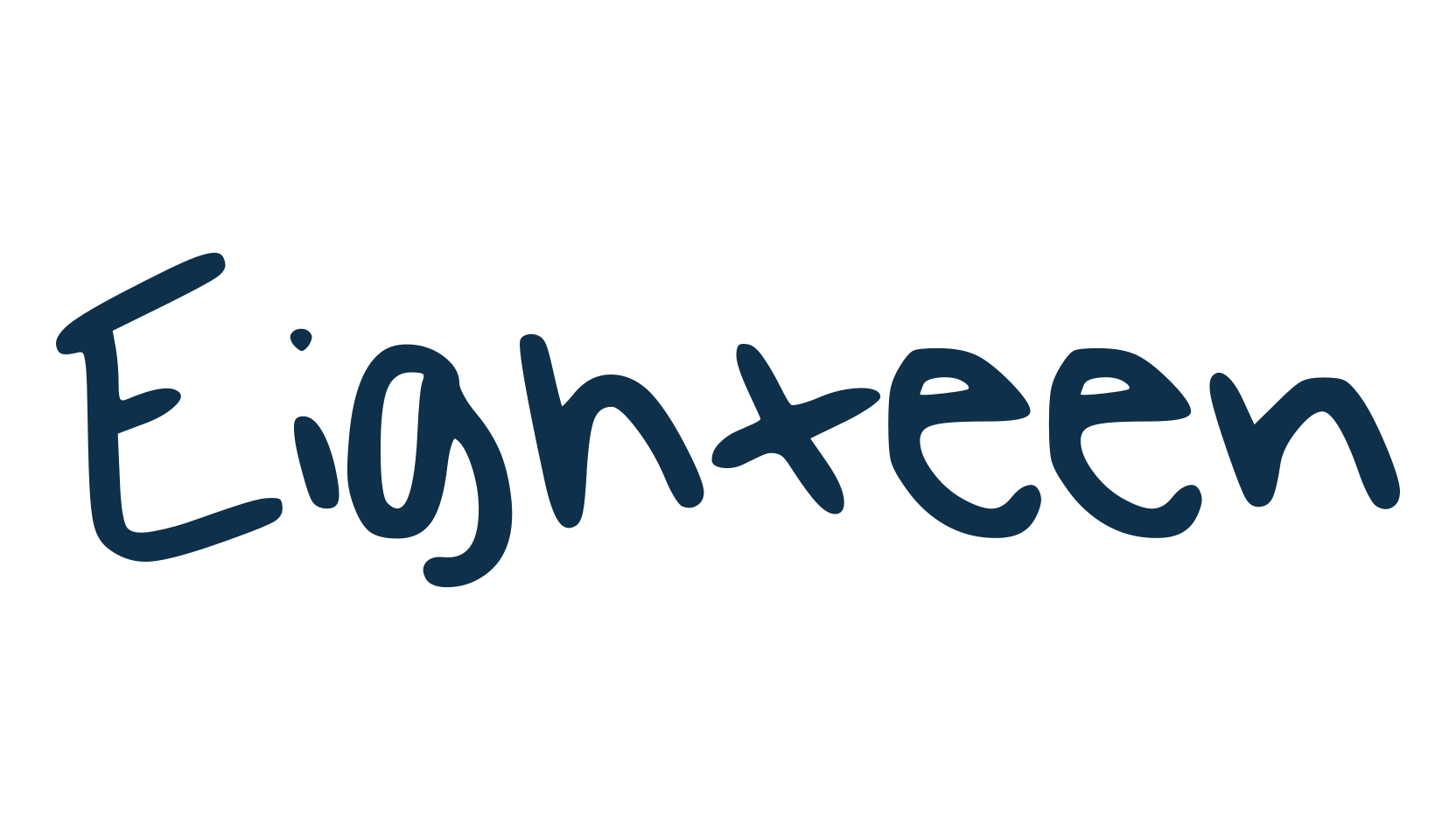 Eighteen, script handwritten fancy decorative calligraphy font preview
