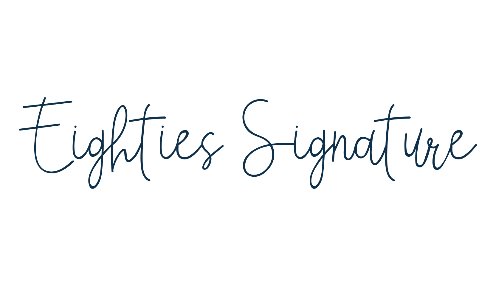 Eighties Signature, script handwritten fancy decorative calligraphy font preview
