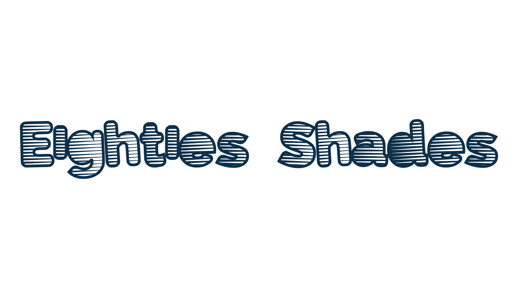Eighties Shades, cartoon font preview