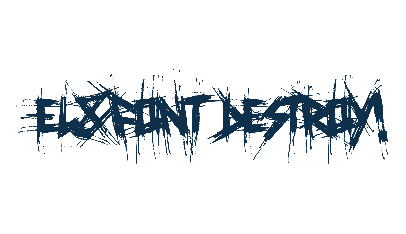 El&Font Destroy!, script trash fancy decorative calligraphy font preview