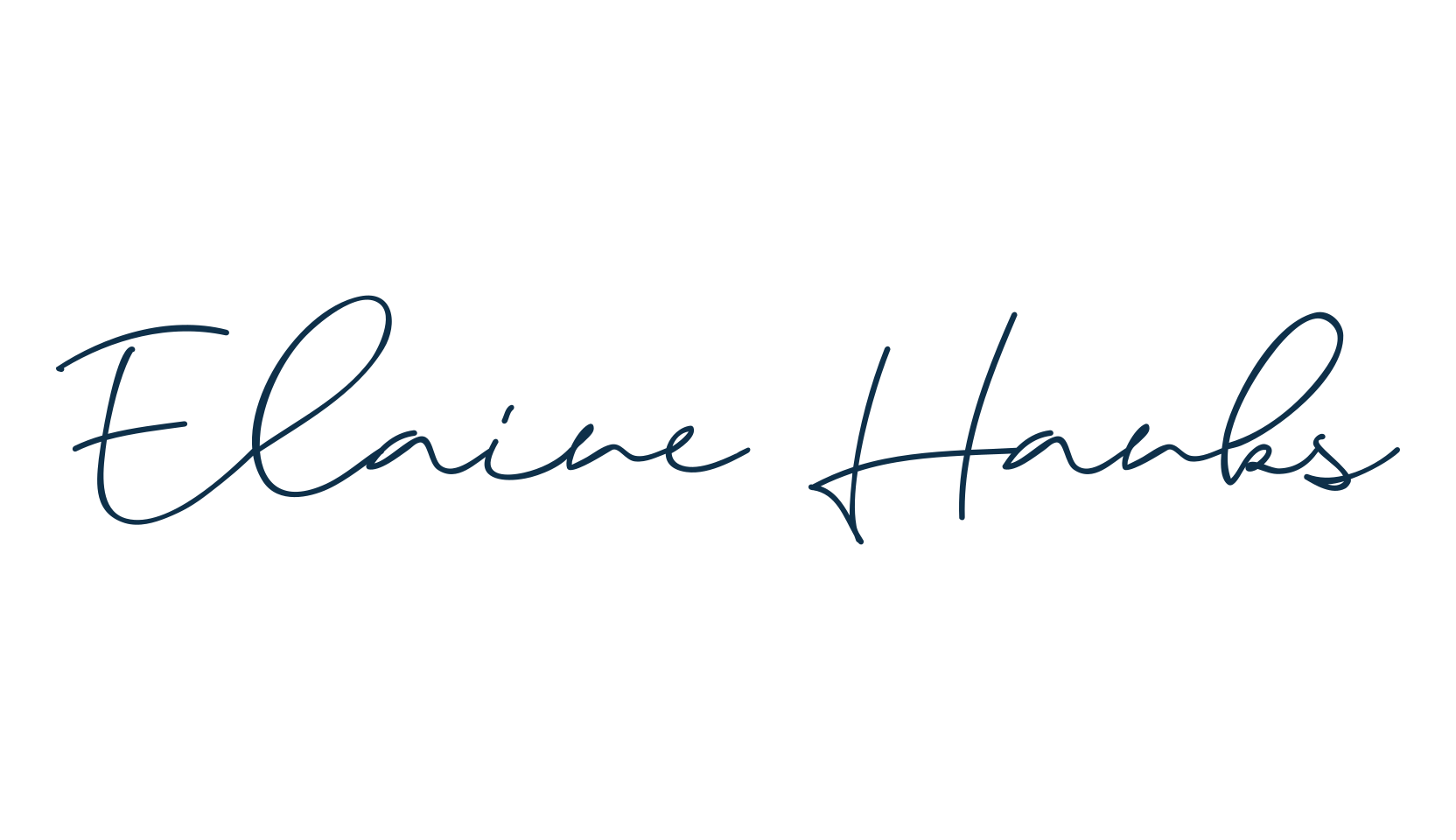 Elaine Hanks, script handwritten fancy decorative calligraphy font preview