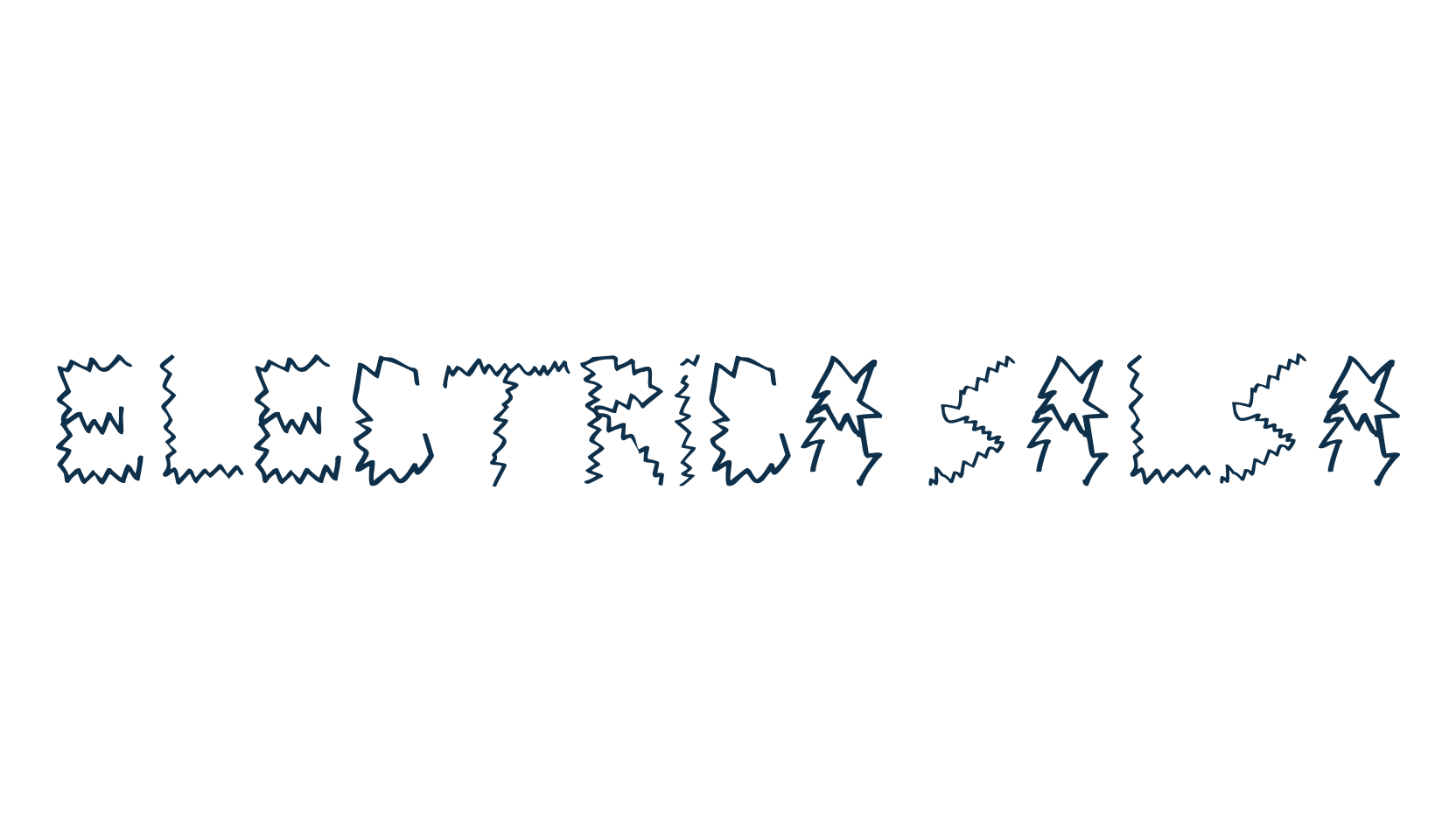 Electrica Salsa, fancy cartoon decorative font preview