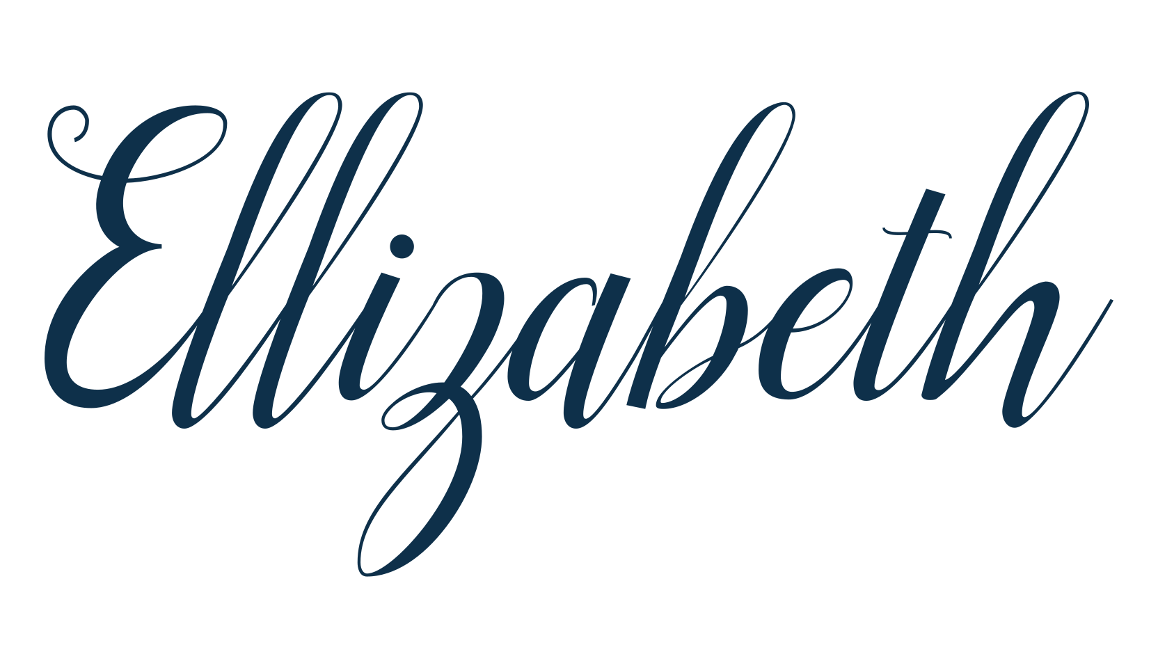 Ellizabeth, script calligraphy fancy decorative font preview