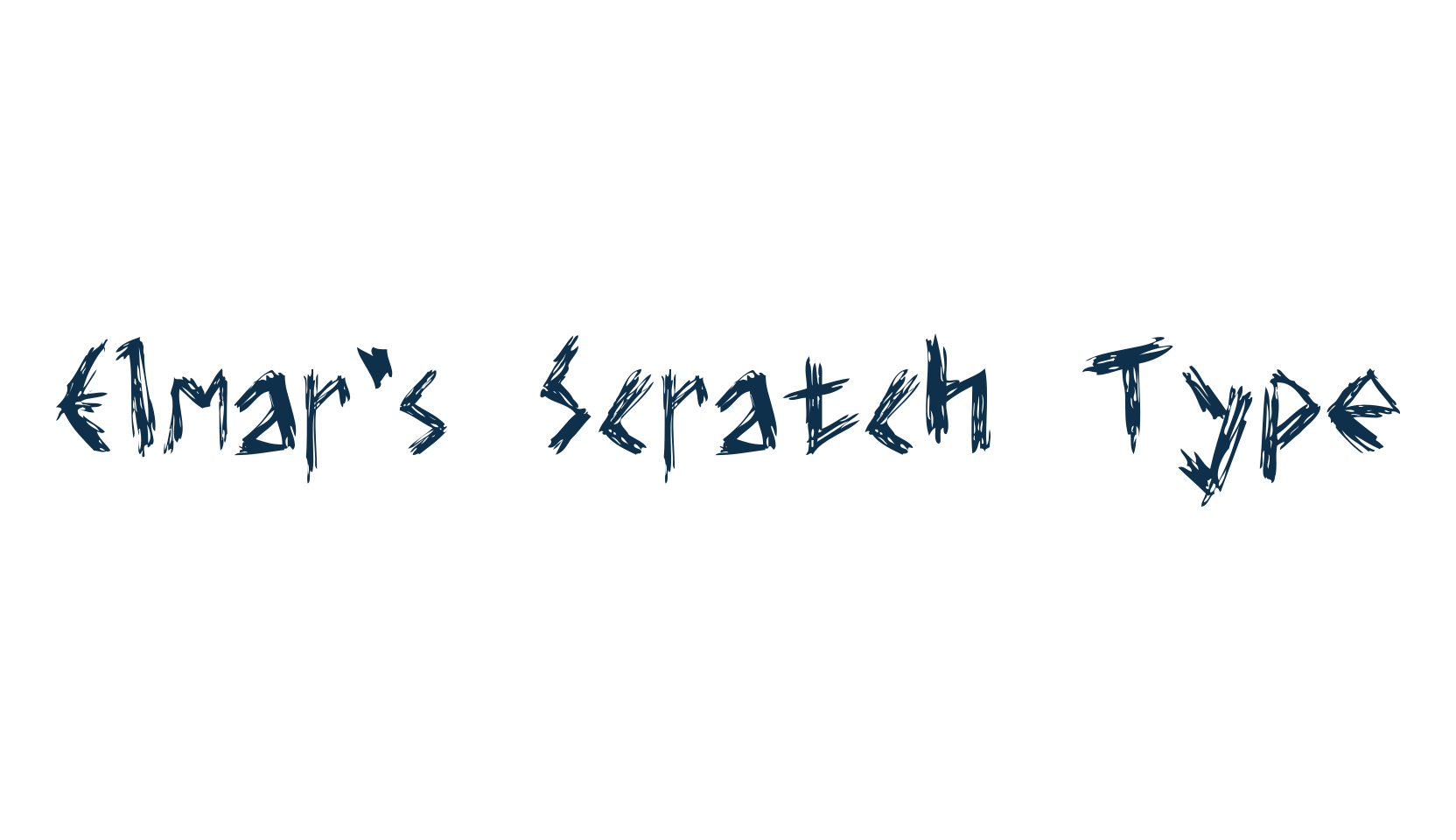Elmar's Scratch Type, script trash fancy decorative calligraphy font preview