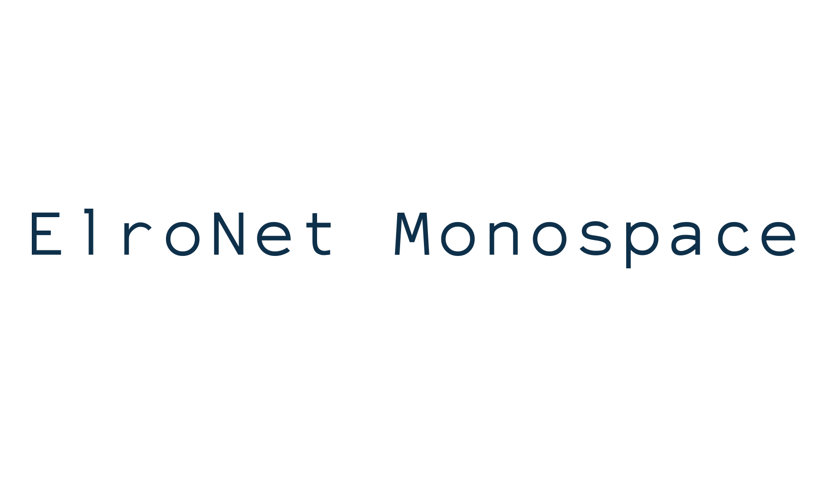ElroNet Monospace, fixed width font preview