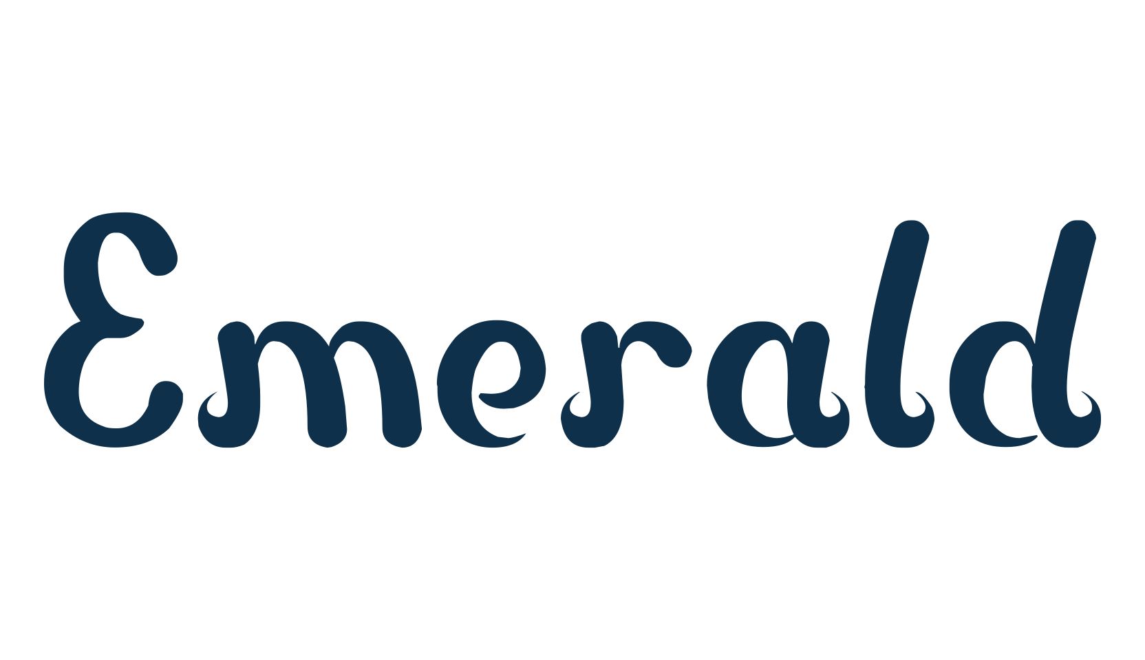 Emerald, fancy various decorative script calligraphy font preview