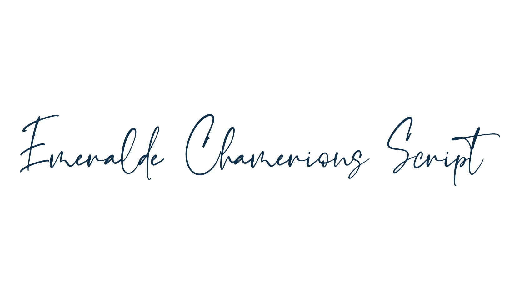Emeralde Chamerions Script, script handwritten fancy decorative calligraphy font preview