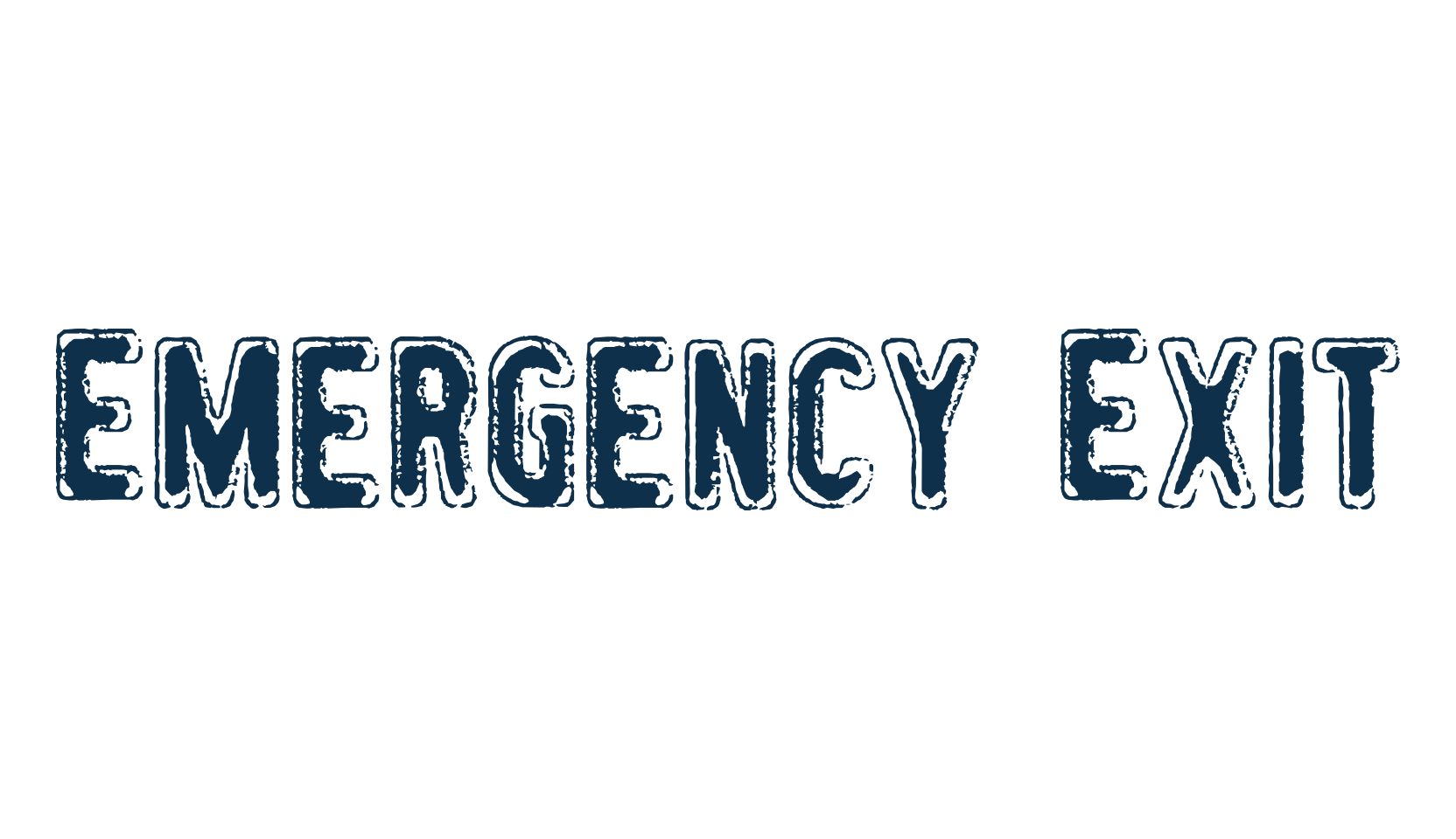 Emergency Exit, destroy font preview