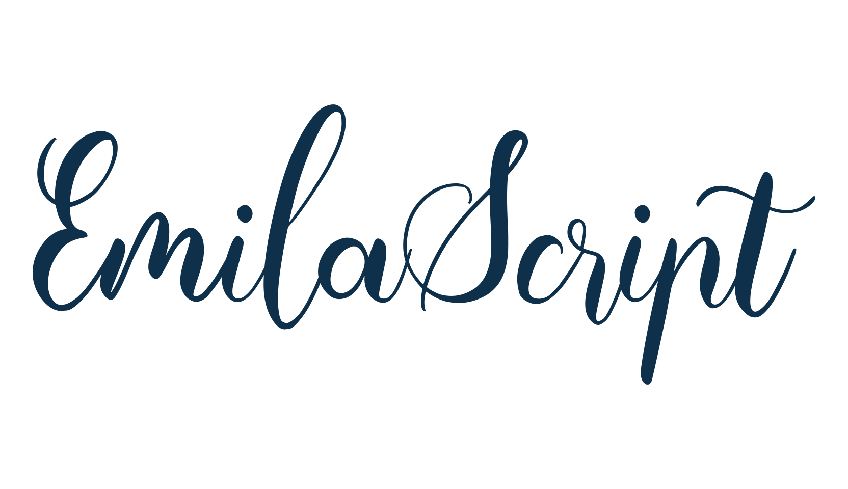 EmilaScript, script calligraphy fancy decorative font preview