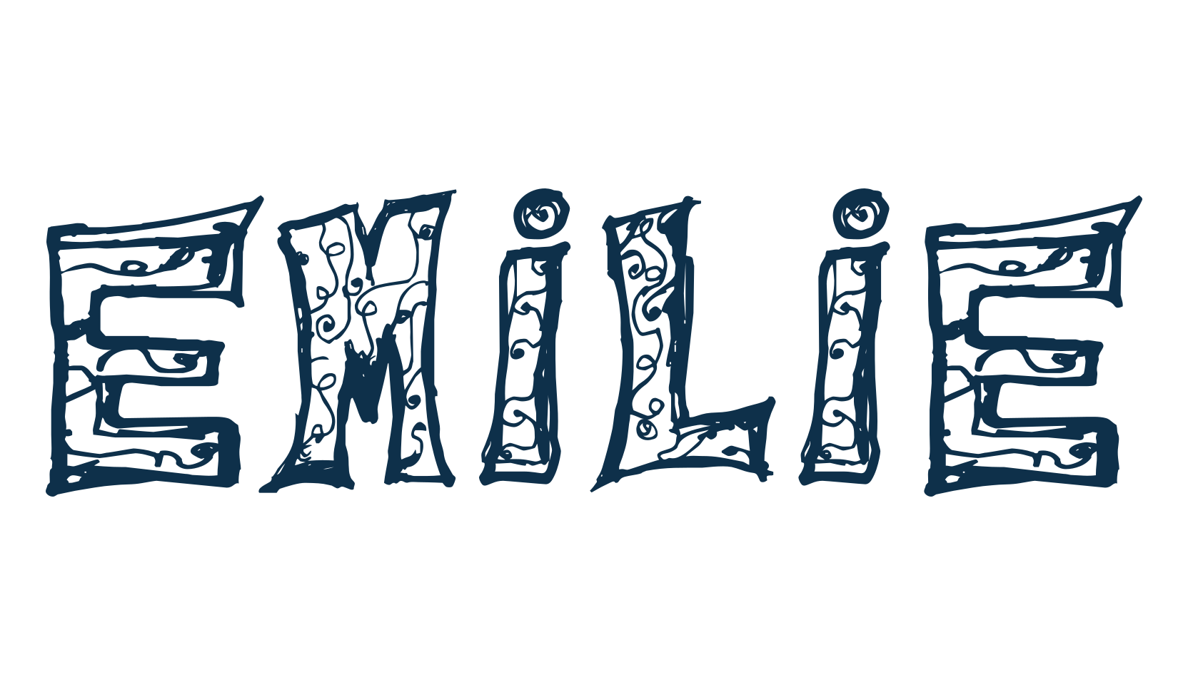 Emilie, fancy decorative font preview