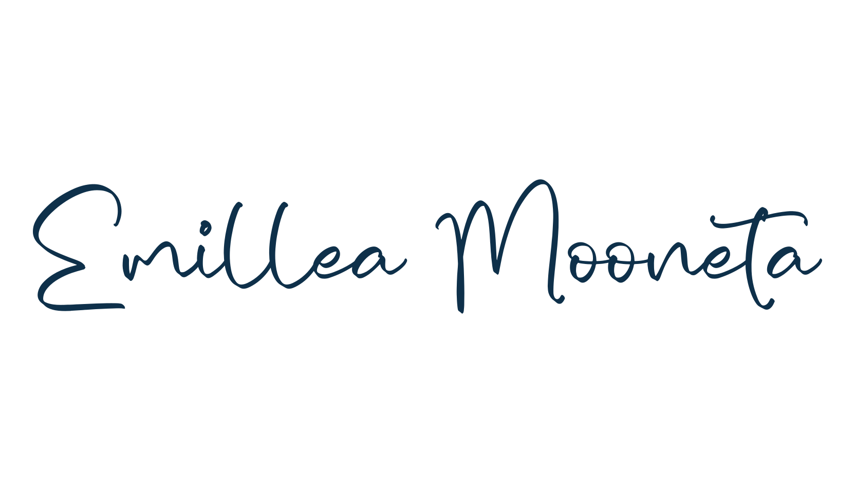 Emillea Mooneta, script handwritten fancy decorative calligraphy font preview