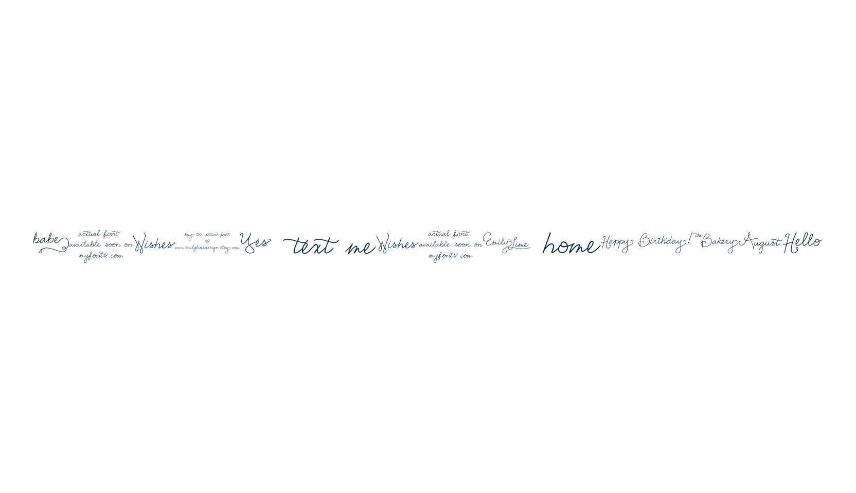 Emily Lime Words, fancy decorative font preview