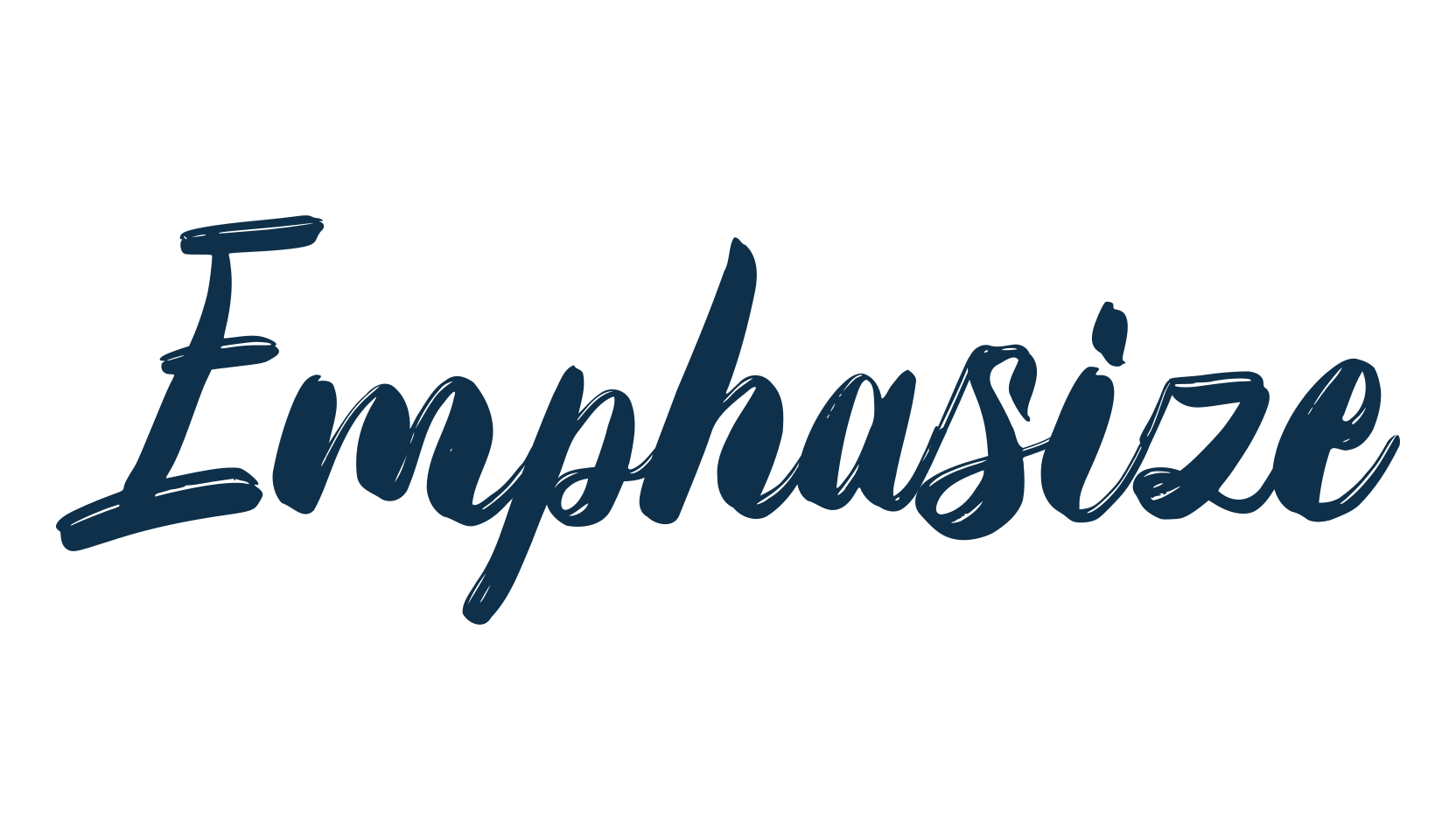 Emphasize, script brush fancy decorative calligraphy font preview