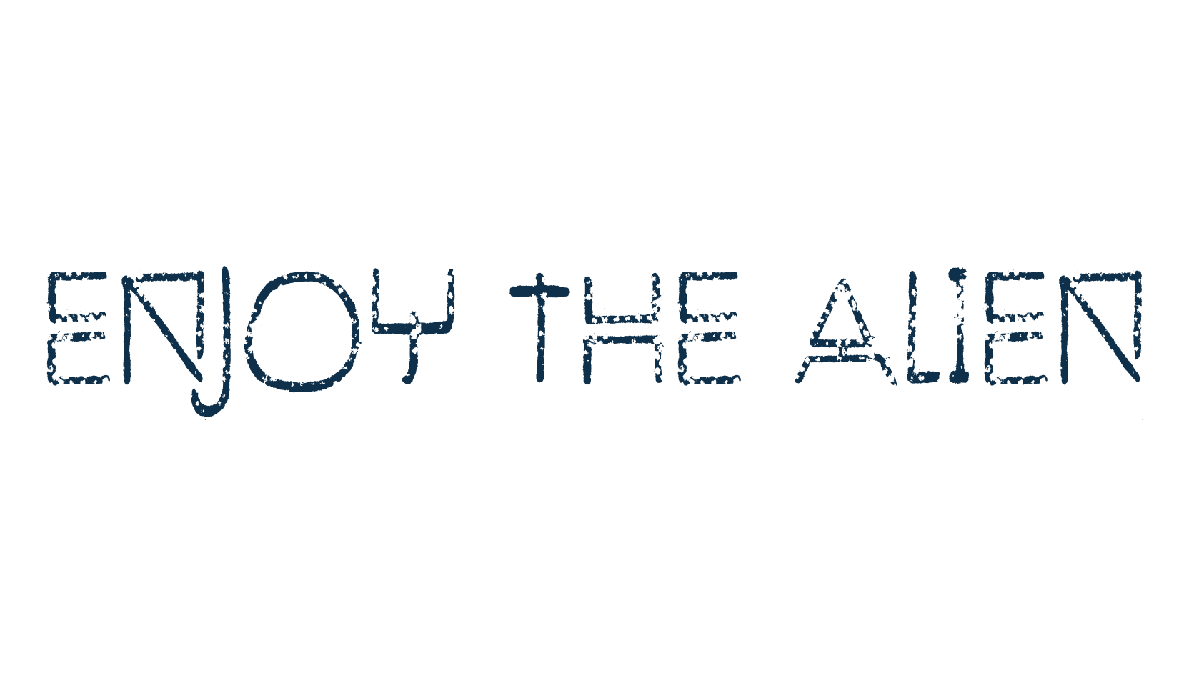 Enjoy The Alien, fancy eroded decorative font preview