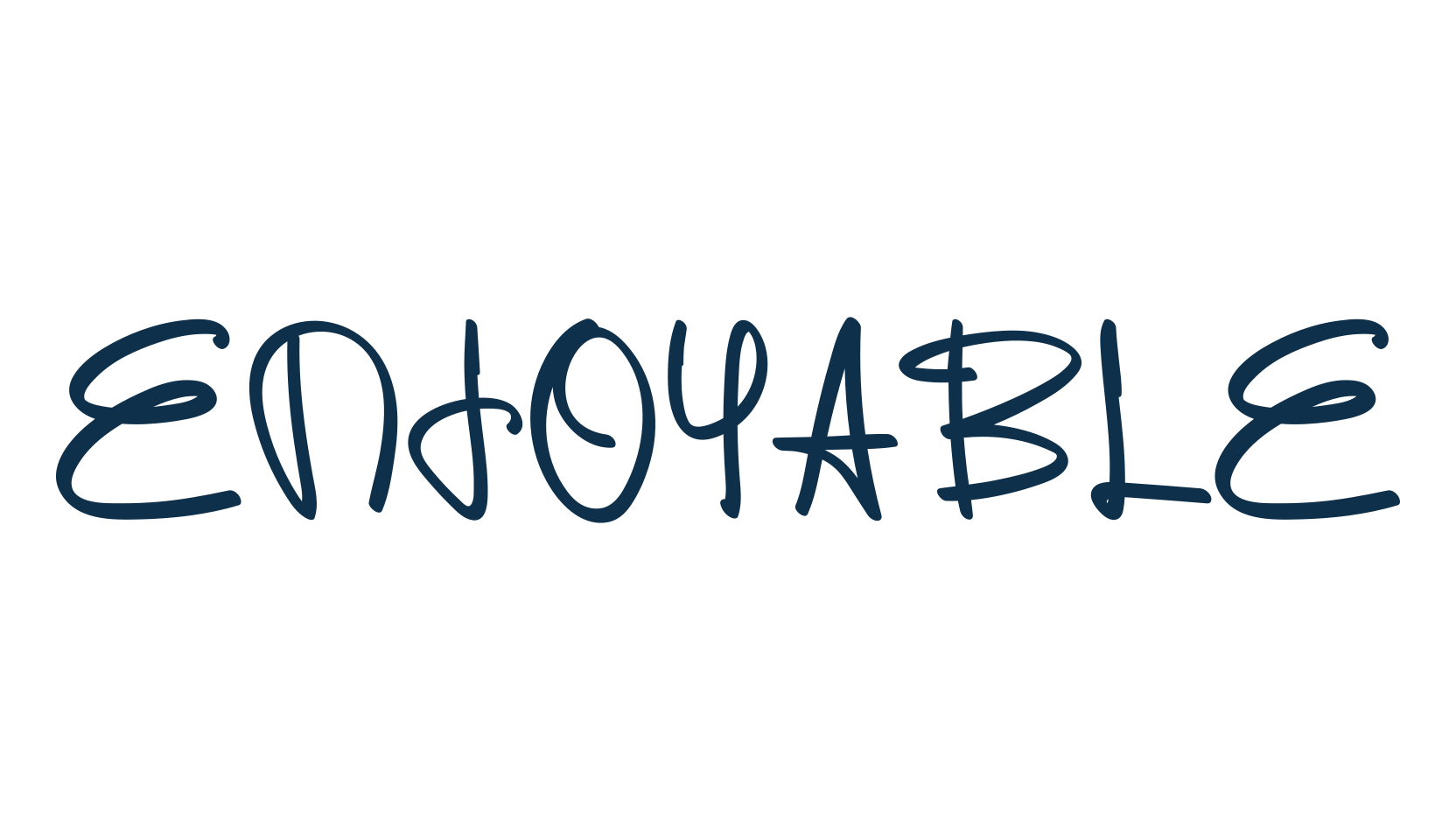 Enjoyable, script handwritten fancy decorative calligraphy font preview