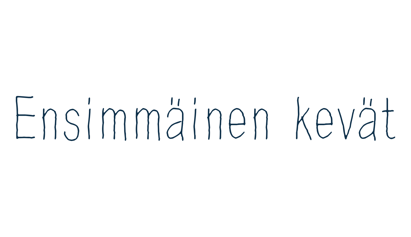 Ensimmäinen kevät, handwriting font preview