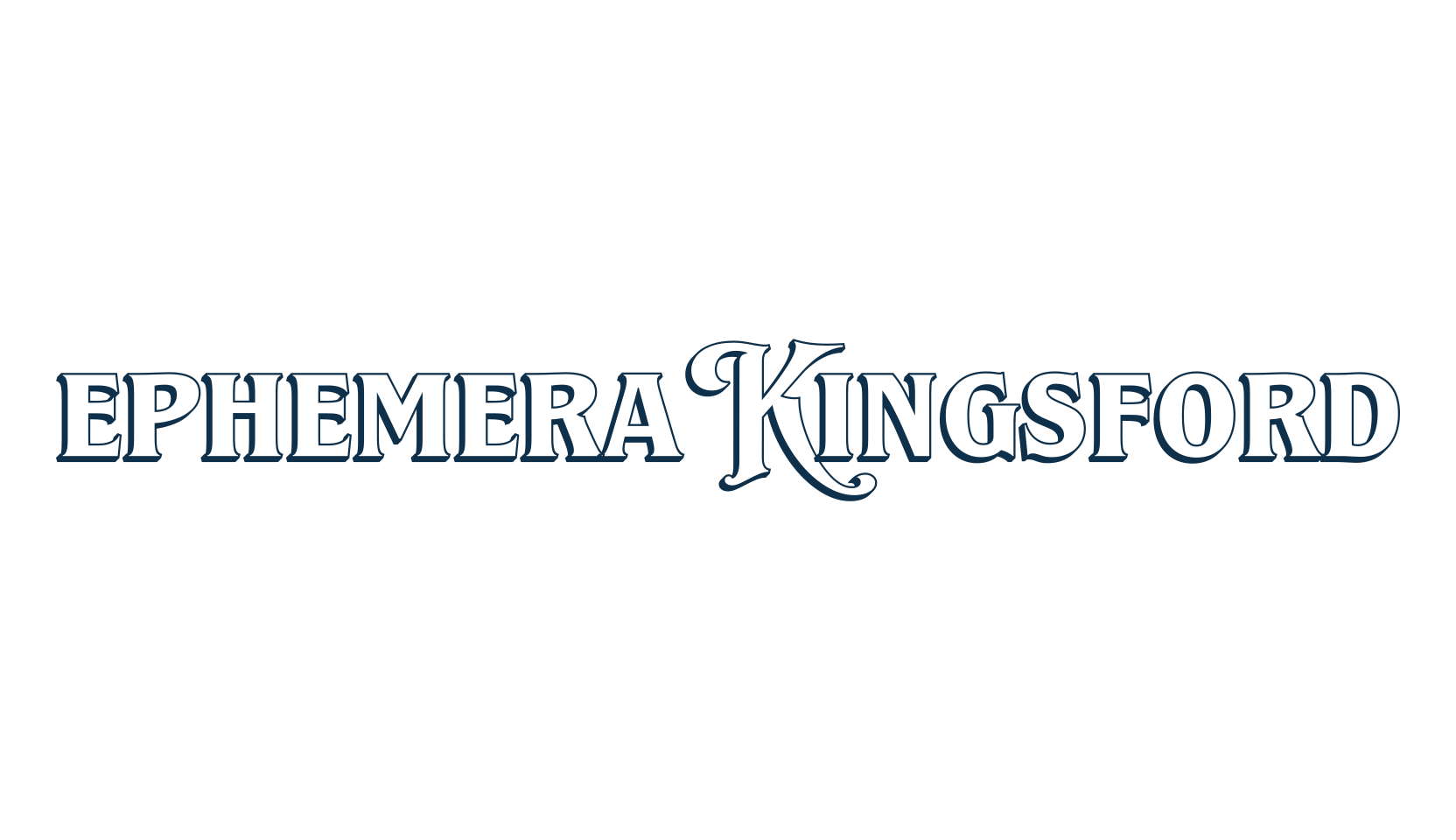 Ephemera Kingsford, fancy retro decorative font preview