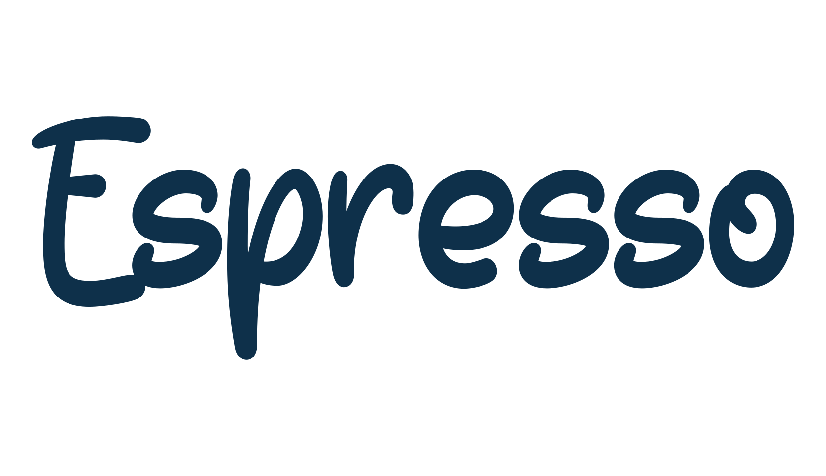 Espresso, handwriting font preview