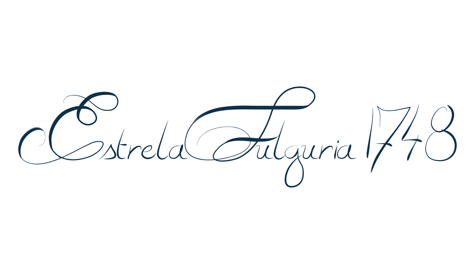 Estrela Fulguria 1748, script calligraphy fancy decorative font preview