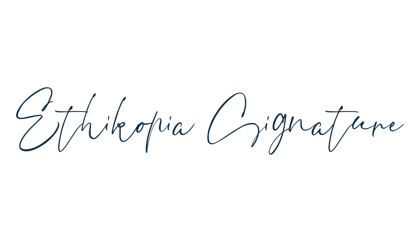 Ethikopia Signature, script handwritten fancy decorative calligraphy font preview