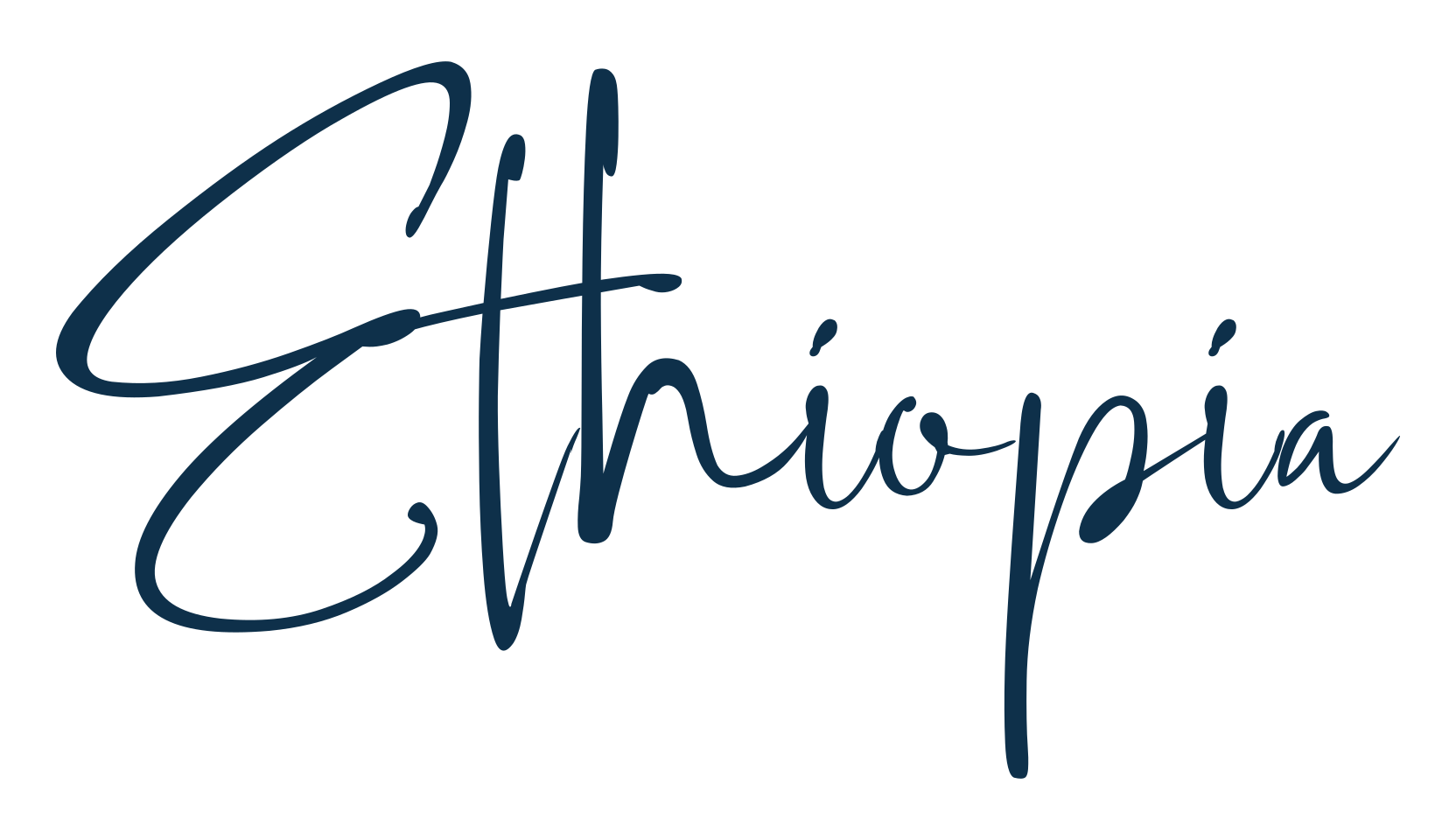 Ethiopia, handwriting font preview
