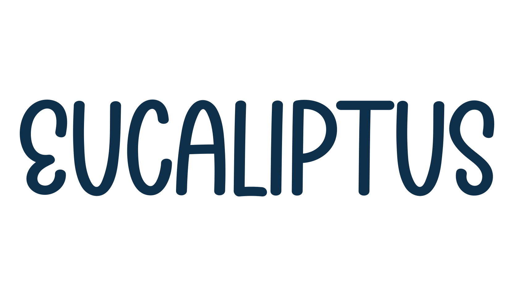 Eucaliptus, script handwritten fancy decorative calligraphy font preview