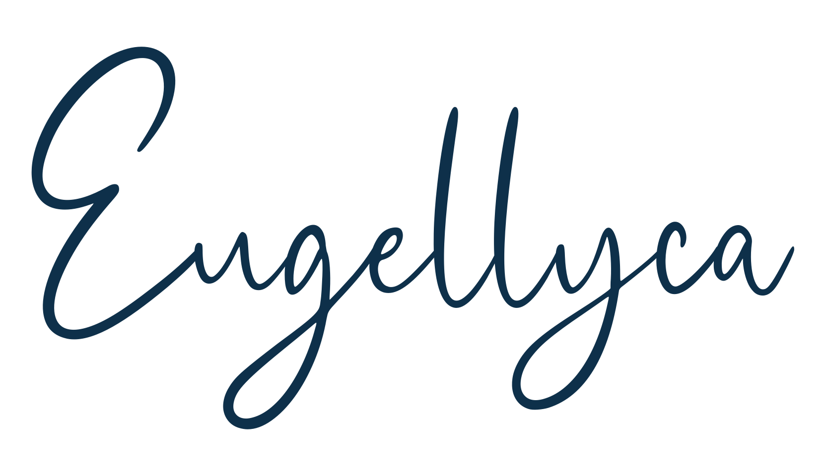 Eugellyca, handwriting font preview