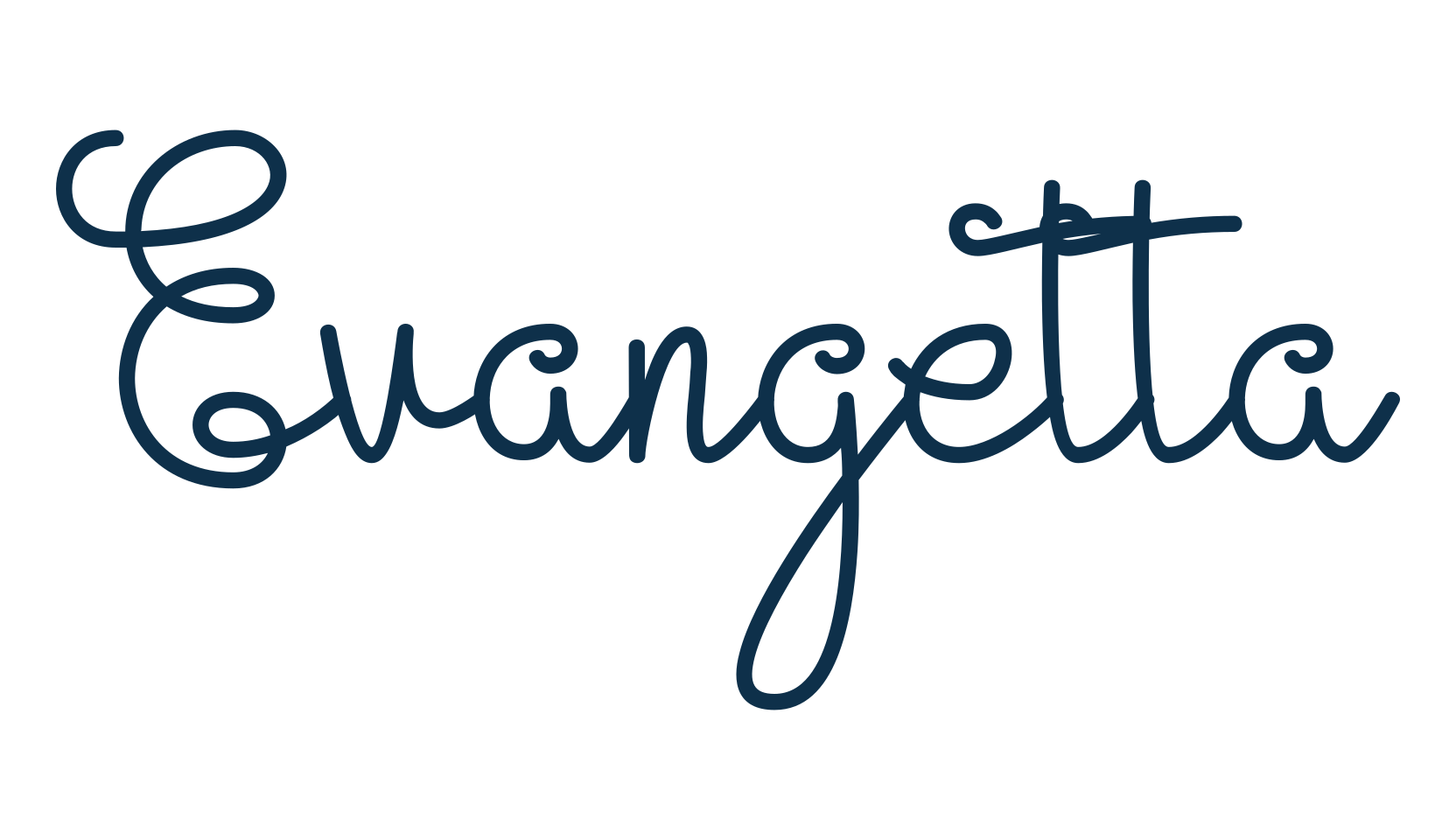 Evangetta, handwriting font preview