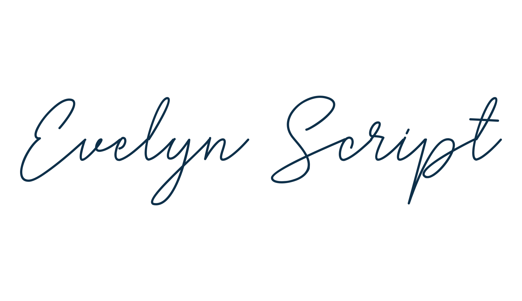 Evelyn Script, script handwritten fancy decorative calligraphy font preview
