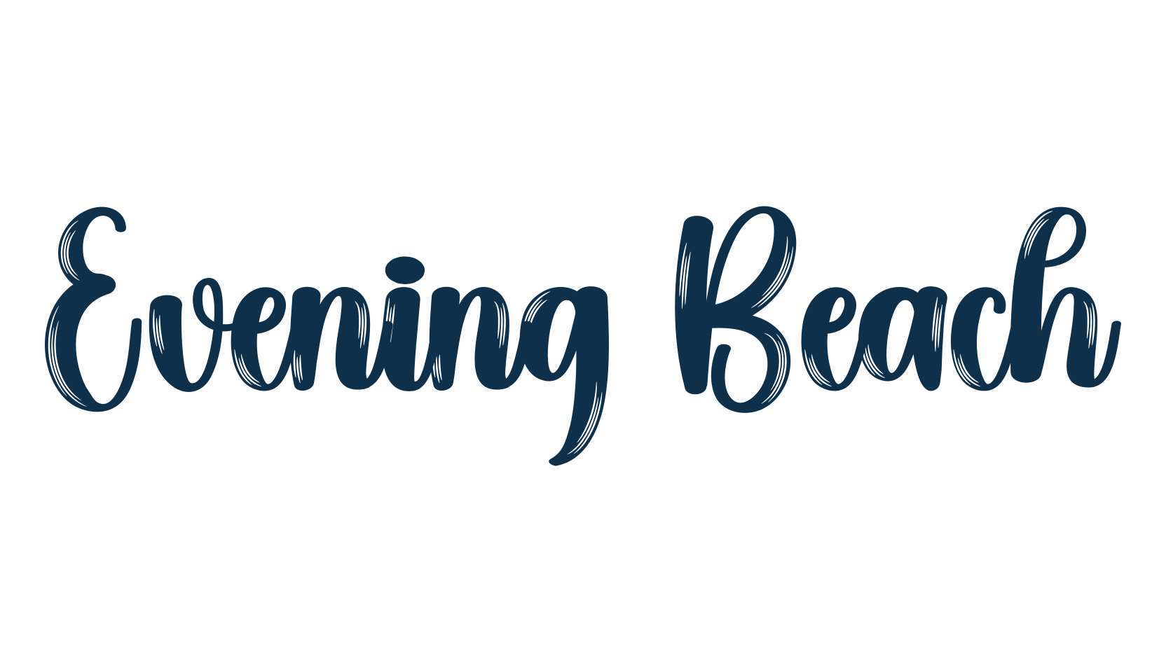 Evening Beach, script brush fancy decorative calligraphy font preview