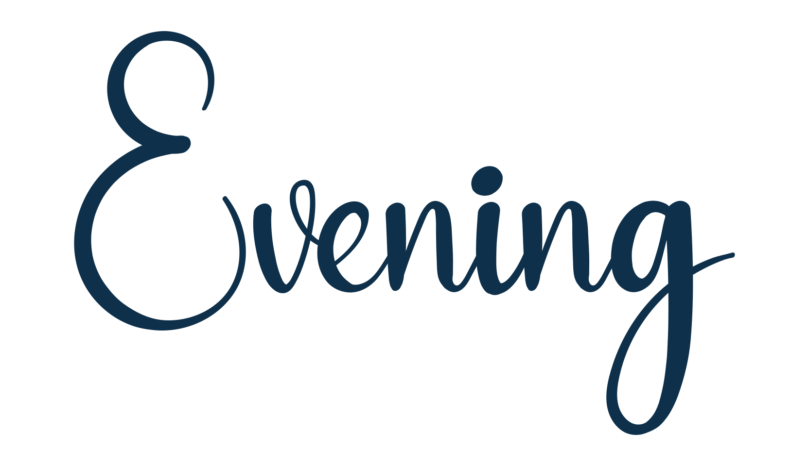 Evening, handwriting font preview