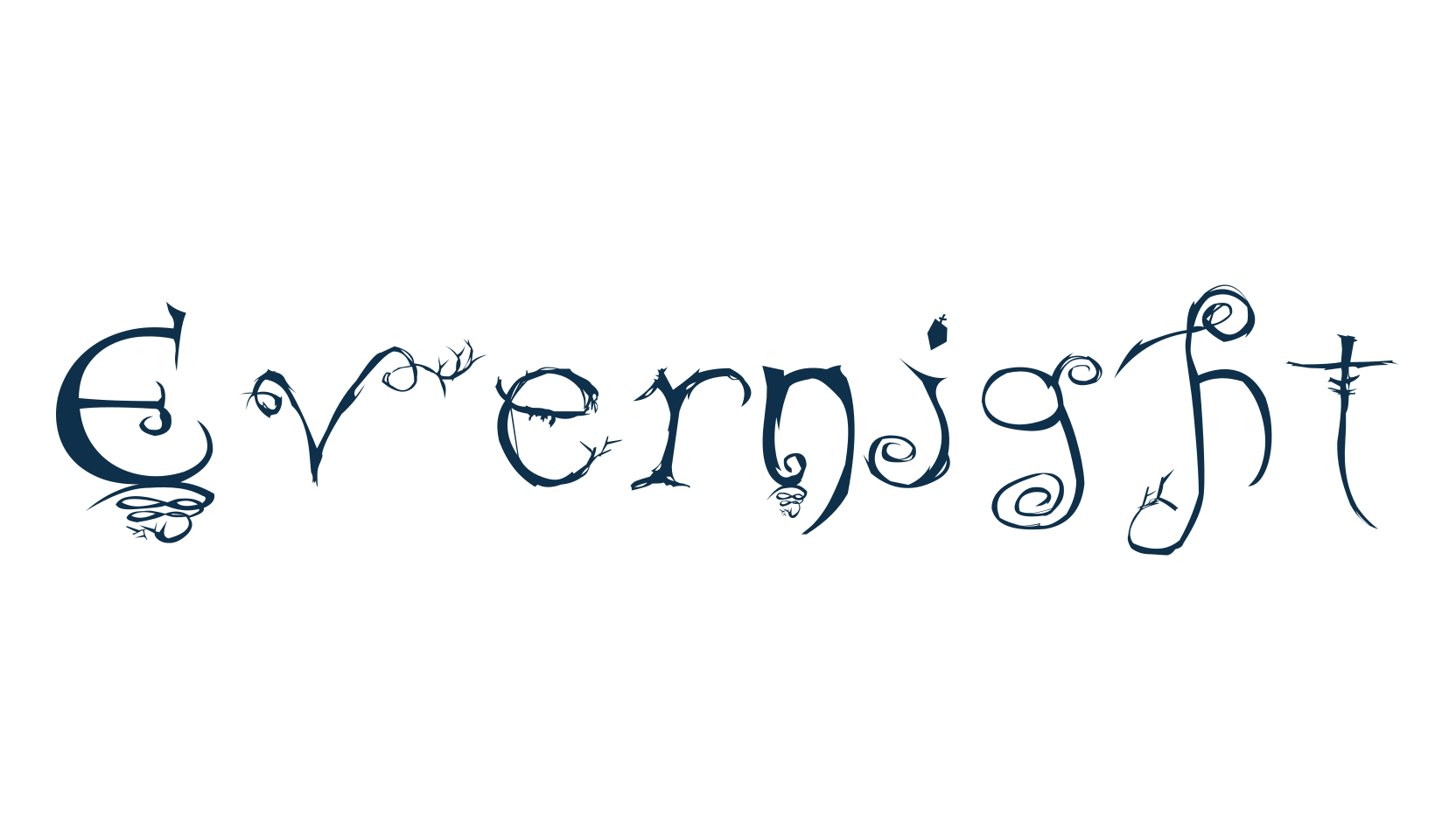 Evernight, fancy curly decorative font preview