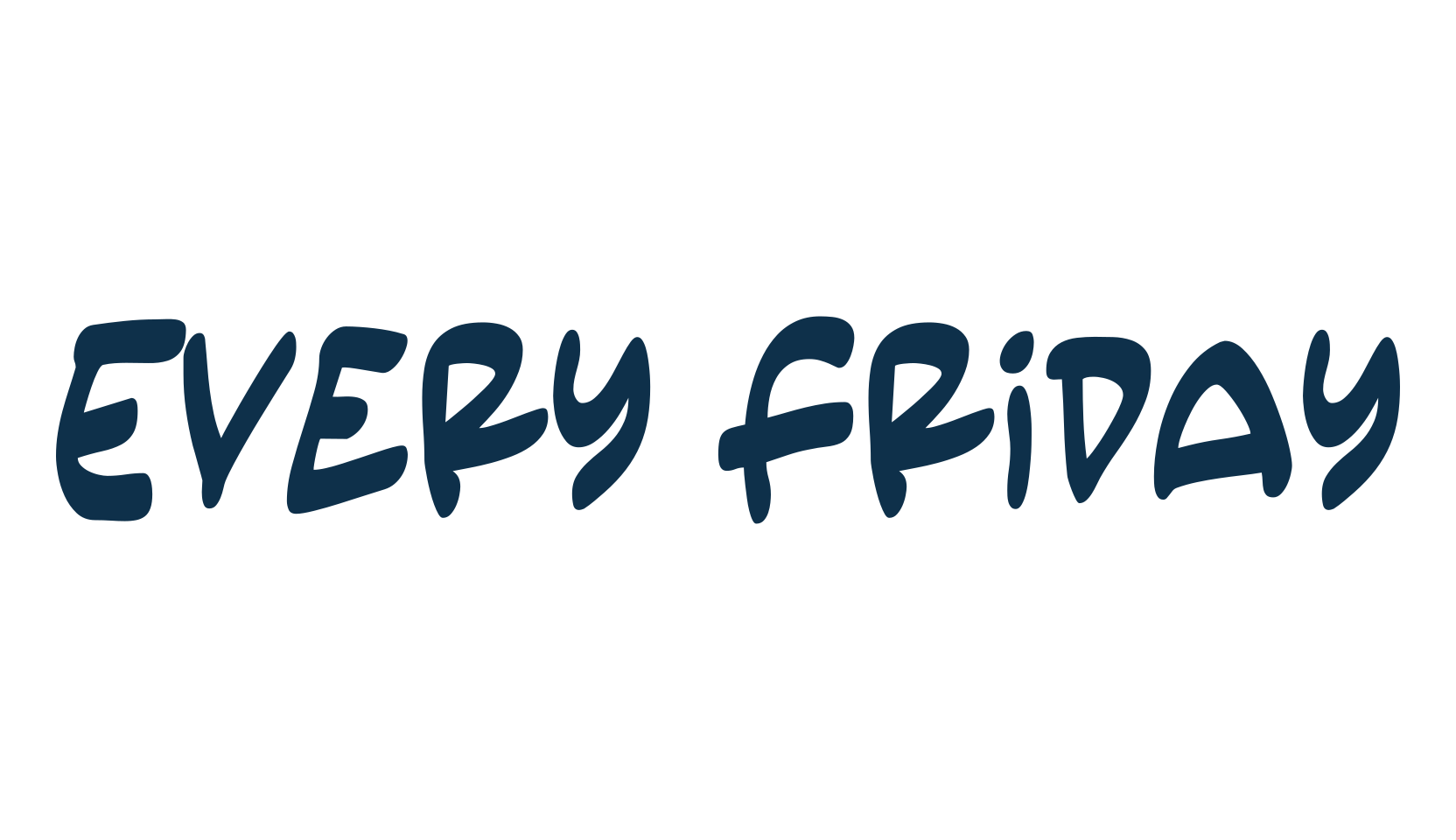 Every Friday, fancy cartoon decorative comic font preview