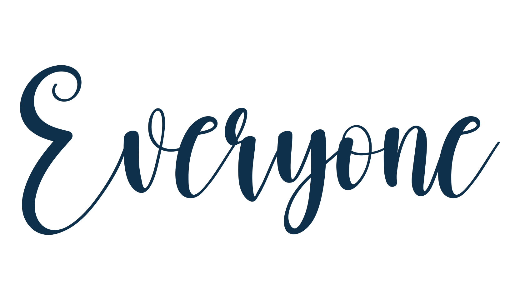 Everyone, script calligraphy fancy decorative font preview