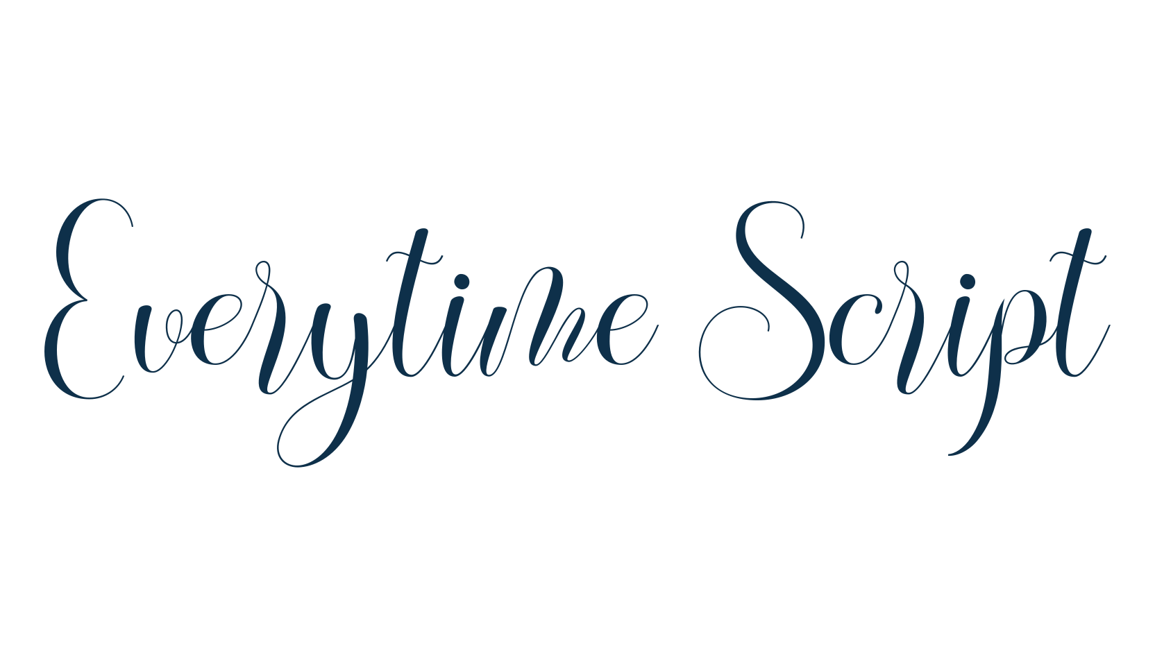 Everytime Script, calligraphy font preview
