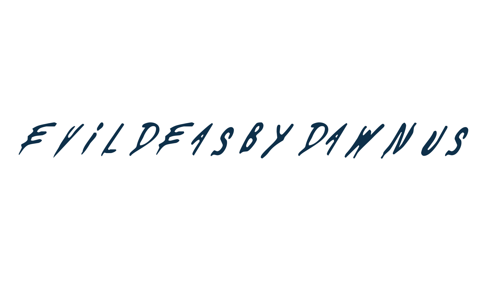 Evil Deas by Dawn US, script trash fancy decorative calligraphy font preview
