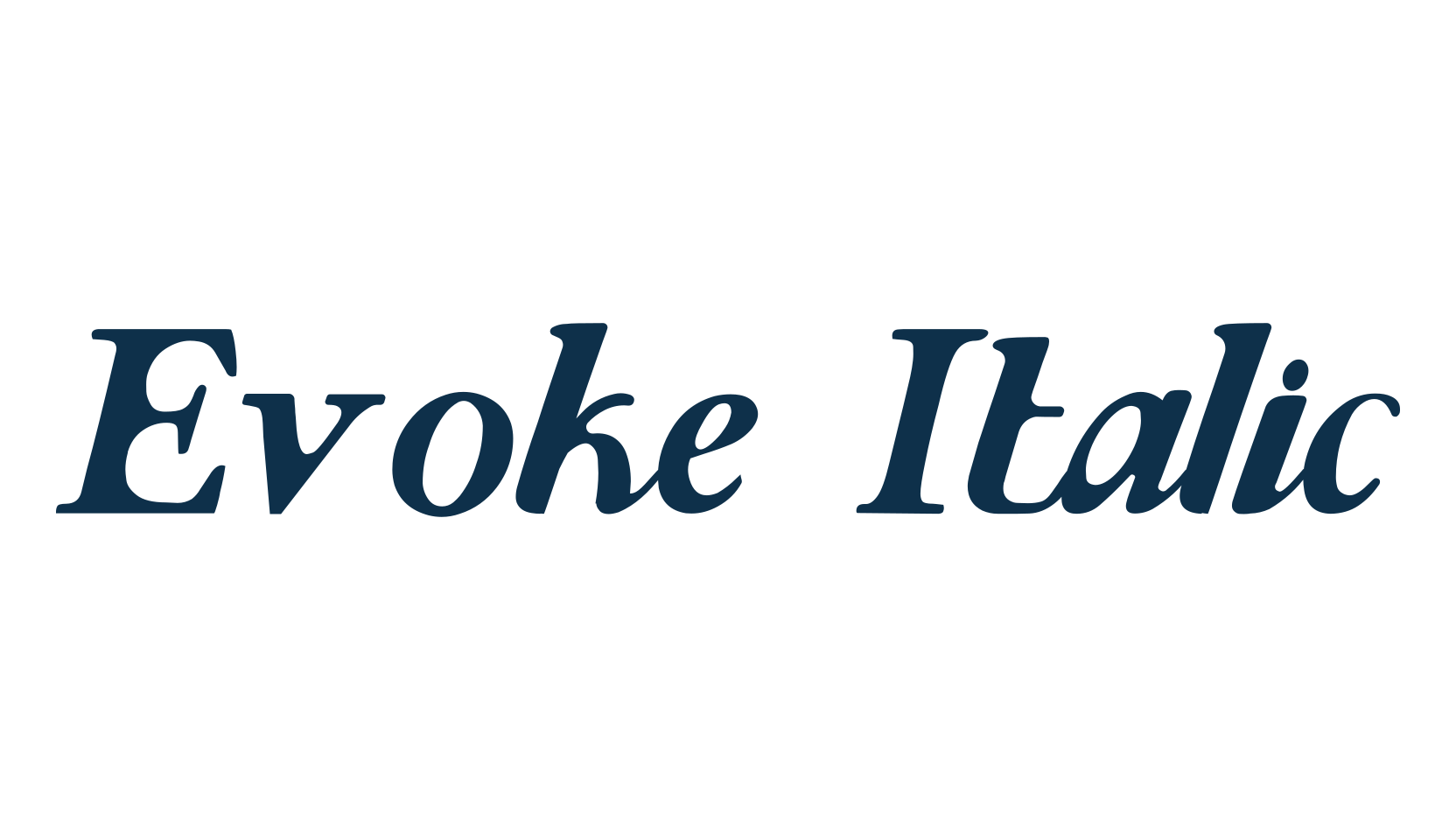 Evoke Italic, fancy various decorative font preview