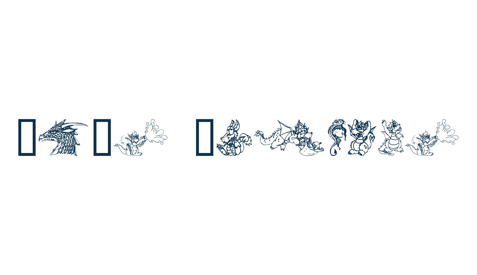 Ev's Dragons, fancy decorative font preview