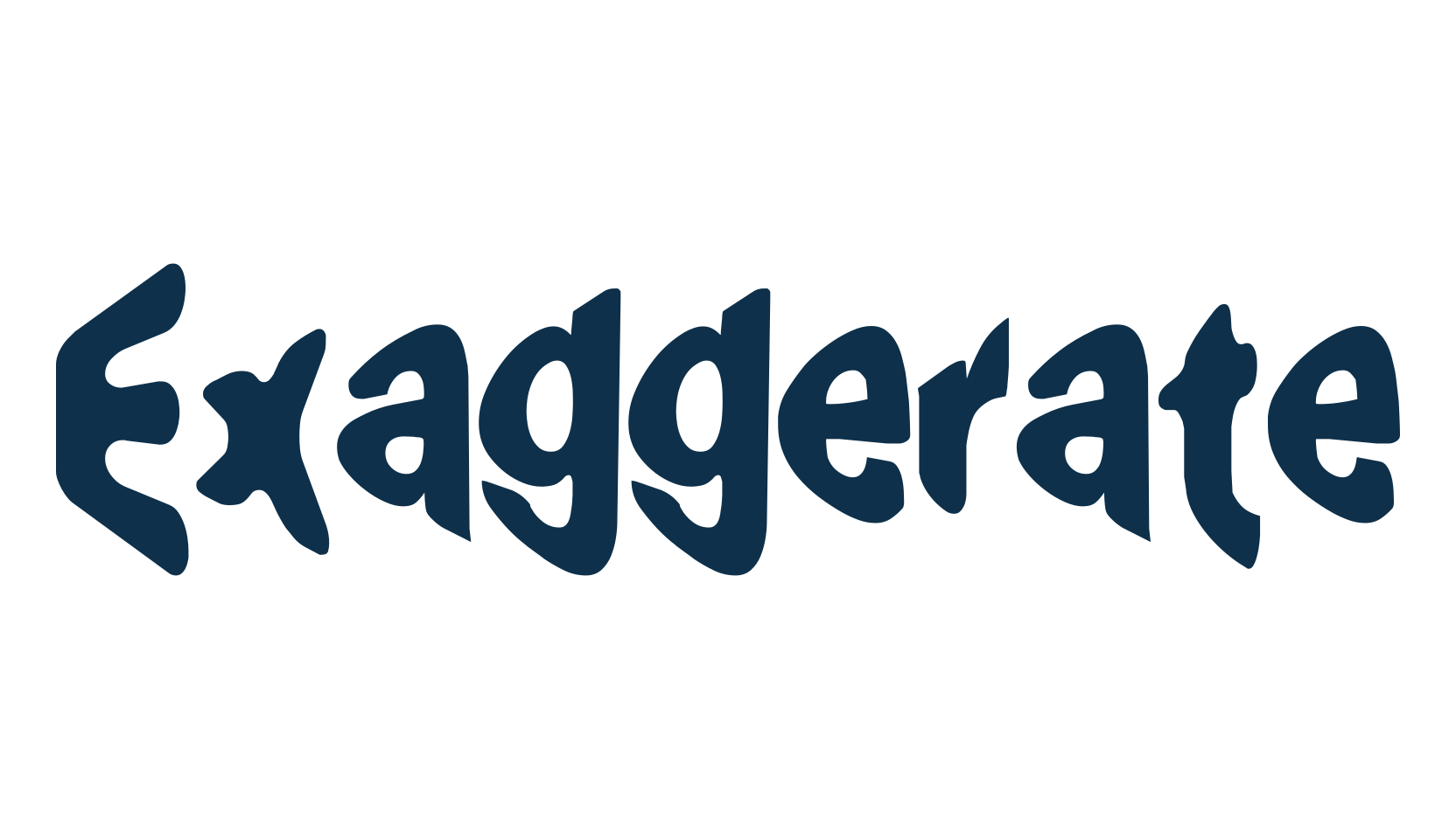 Exaggerate, distorted font preview