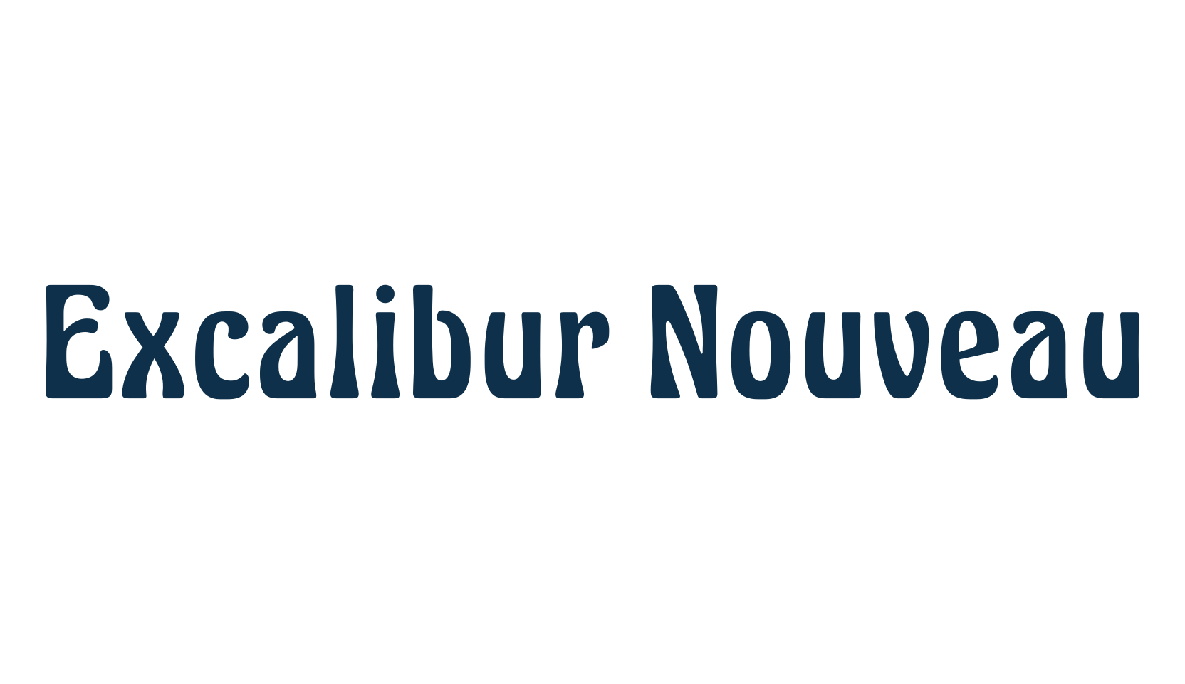 Excalibur Nouveau, fancy retro decorative font preview