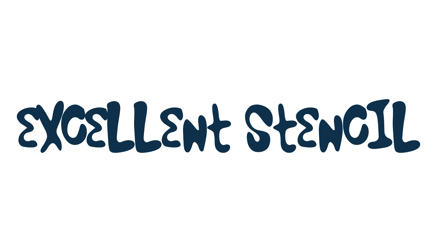 Excellent Stencil, cartoon font preview