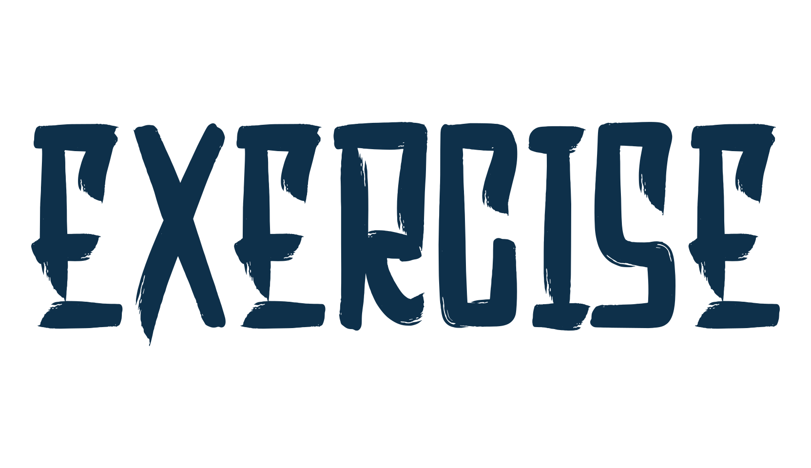 Exercise (exercise), script brush fancy decorative calligraphy font preview