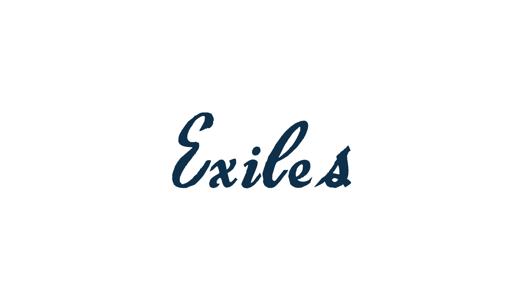 Exiles, script brush fancy decorative calligraphy font preview