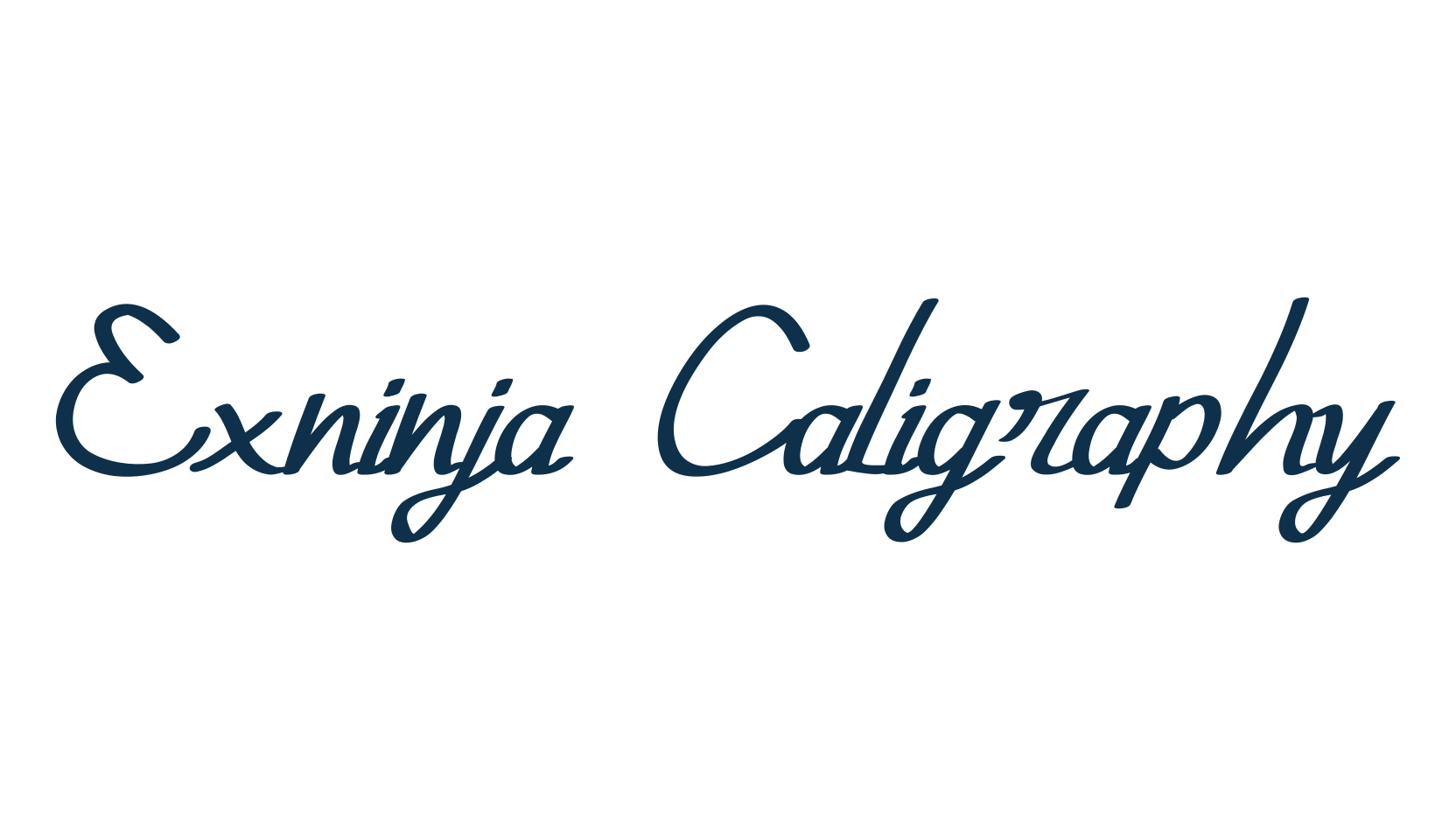 Exninja Caligraphy, handwriting font preview