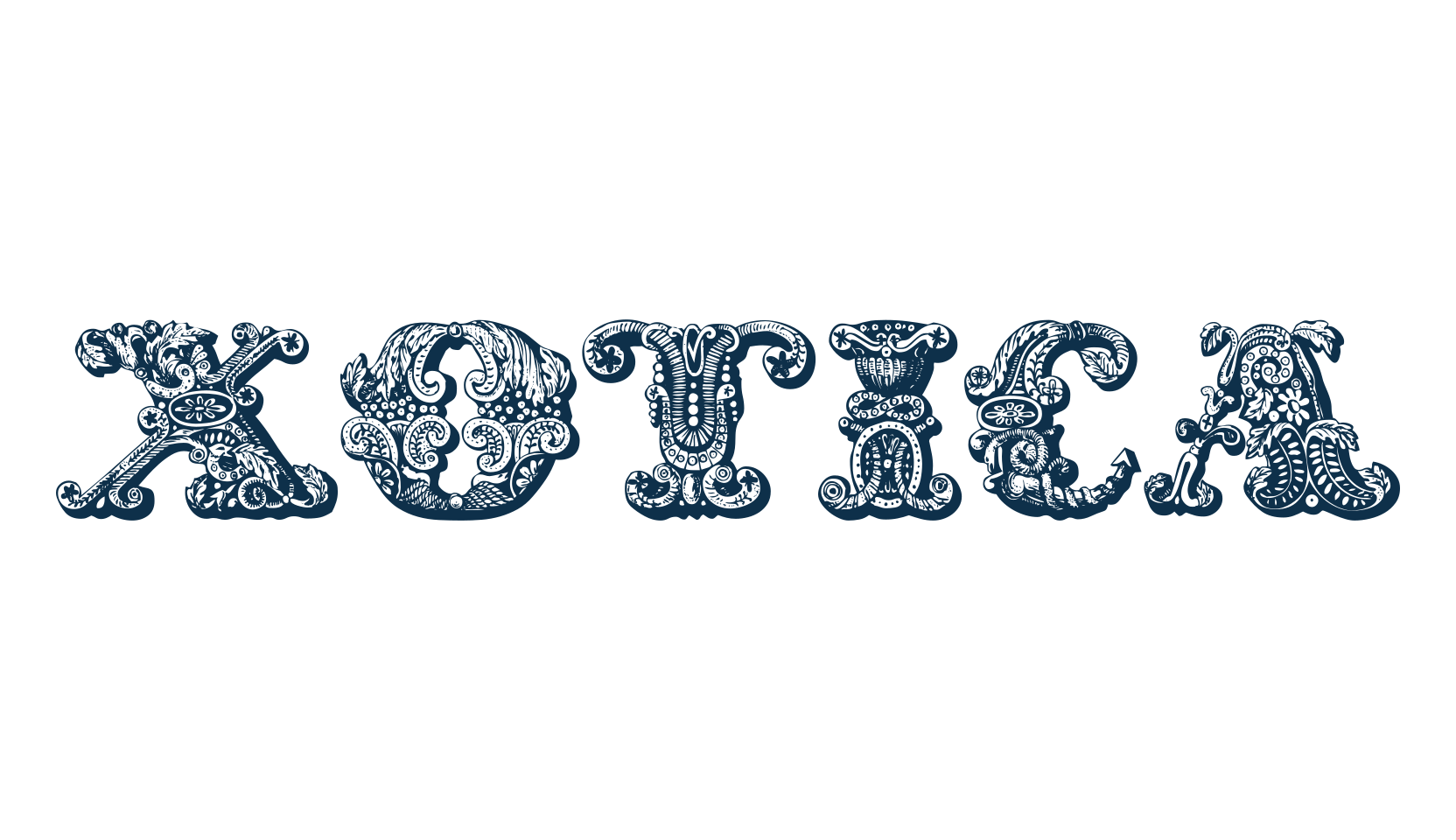 Exotica (exotica), decorative font preview